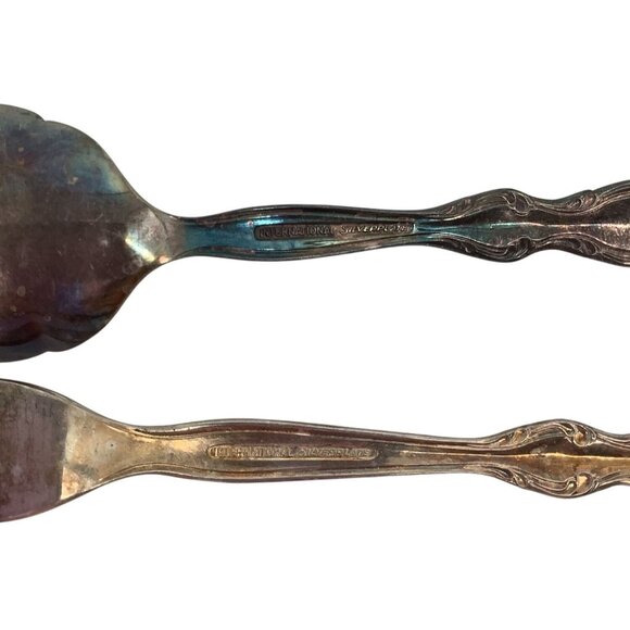 Vintage International Silverplate Pickle Fork & Spoon - Picture 5 of 5